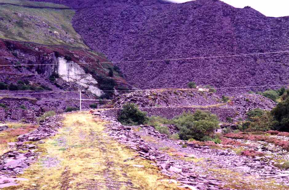 * [Pic 4] Allt Ddu Quarry - view towards the quarry  (Aug 1982) *
