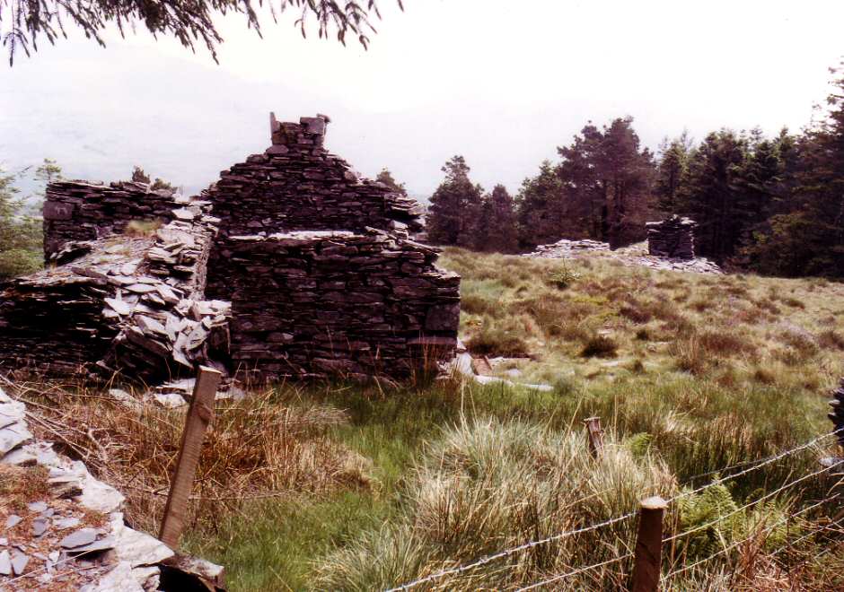 * [Pic 2] Bwlch Ddeilior Quarry - Nearby buildings (May 1990) *
