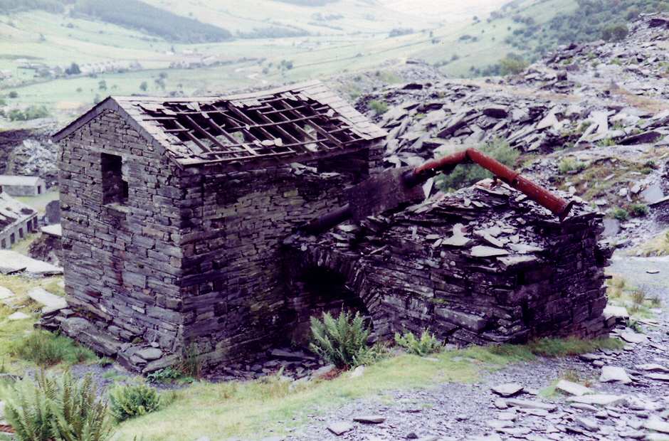 * [Pic 3] Cwm Machno Quarry - 'A1' Incline winding house (Aug 1982) *