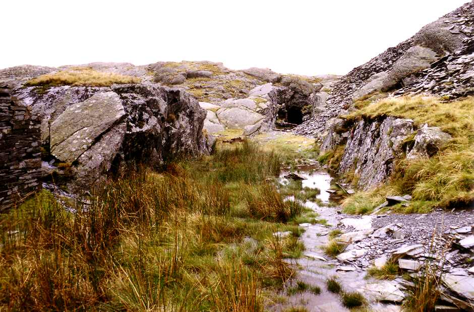 * [Pic 4] Wrysgan Quarry - Level leading to incline summit (Sept 1987) *
